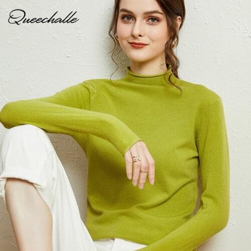 New-coming Autumn Winter Turtleneck Pullover Sweaters Plus Size Primer shirt Long Sleeve Rolled Collar Basic Sweater Fruit green