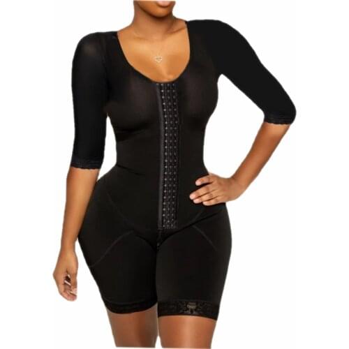 Faja Full Body Shaping Bodysuits For Half Sleeve Compression Garments After Liposuction Postpartum Shapewear For Women