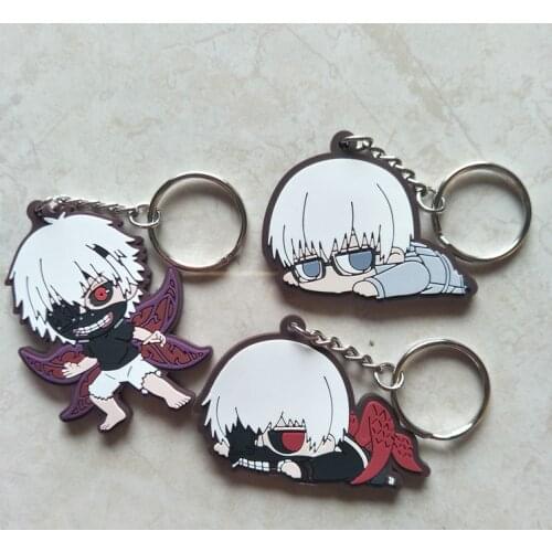 1PCS 6 to 8CM Tokyo Ghoul Japan Cartoon Anime Key Chain PVC Figure Keyring Toy Keychain Keyholder Birthday Gift NEW Trinkets