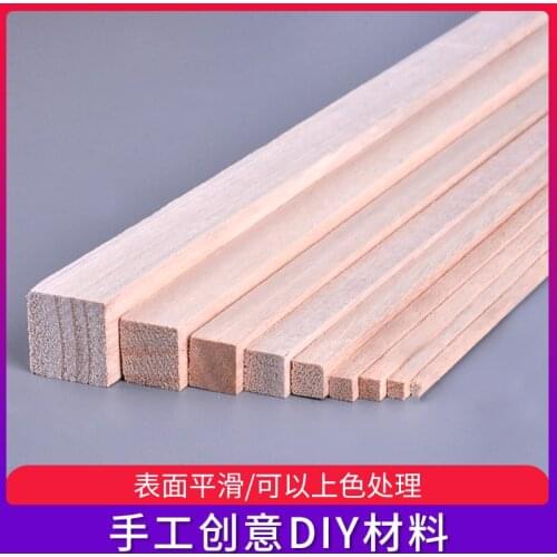 10pcs 3 to 10mm x25cm square wooden sticks Paulownia Pine rods/DIY toy accessories/Kids Hand Crafts Art/model bulding