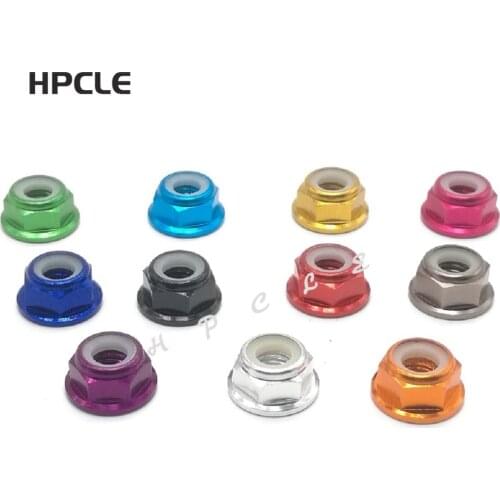 10PCS M2 M3 M4 M5 M6 Colorful Aluminum Alloy Flange Hex Nylon Lock Nuts Nylon Rivet Nut Rivnut Nuts DIN6926 GB6183.1