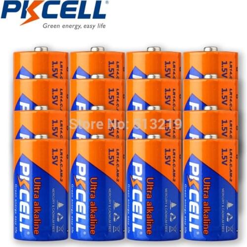 16Pcs 900Min LR14 C MN1400 E93 1.5V C UM2 AM2 AM-2 R14 Alkaline Batteries For Loudspeaker,Gas Cooker,Mircophone,Water Heater