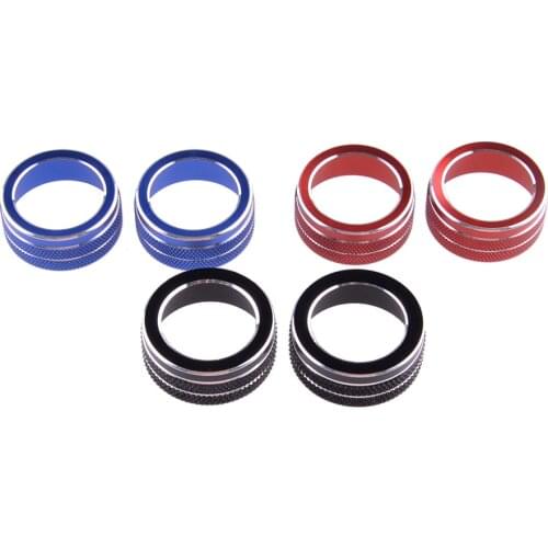 2Pcs Car Air Condition Knob Decorative Circle Ring Trim Red/ Blue/ Black Fit for Toyota Corolla Hatchback 2019 2020 2021