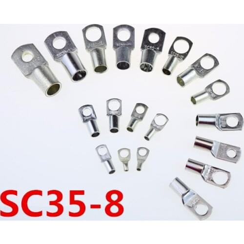 30pcs/Lot SC 35-8 35mm2 8mm Bolt Hole Tinned Copper Cable lugs Battery Terminals Brand New