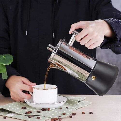 Geyser Coffee Maker Induction Cooker 300ML 304 Stainless Steel Espresso Coffee Maker Coffee pot Moka Pot Italian Coffee Machine