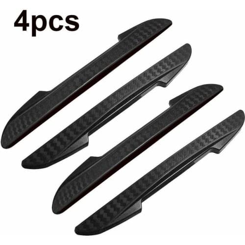 4pcs Car Door Side Edge Guard Strips Black Scratch Protector Silicone Sticker Anti-collision Trime Protective Styling Mouldings