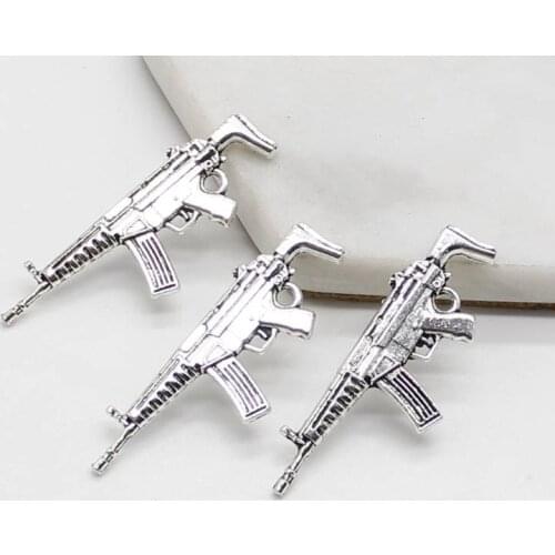 4pcs vintage alloy military theme sniper gun pendant DIY handmade bracelet necklace jewelry accessories