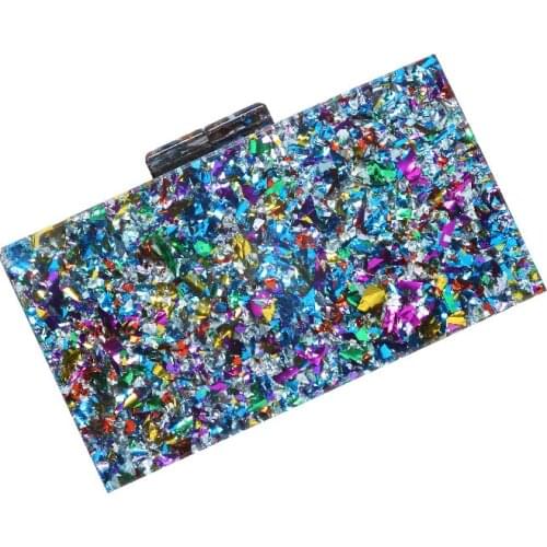 Bee In Fly Colorful Shining Acrylic Handbag Cassettes Evening Clutch Bag Hard Box Clutch High-end Hand Bag Cocktail Evening Bag