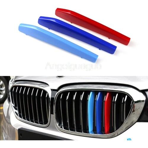 Angelguoguo 3D M Styling Car Front Grille Trim Sport Strips Cover for 2017-2018 BMW 5 Series G38 G30