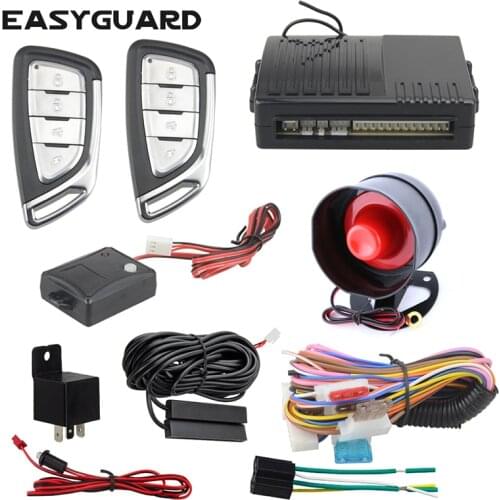 EASYGUARD EC001NP 1 Way car Alarm System with PKE-Passive keyless Entry, Remote Trunk Release, Anti-hijacking and Shock Sensor