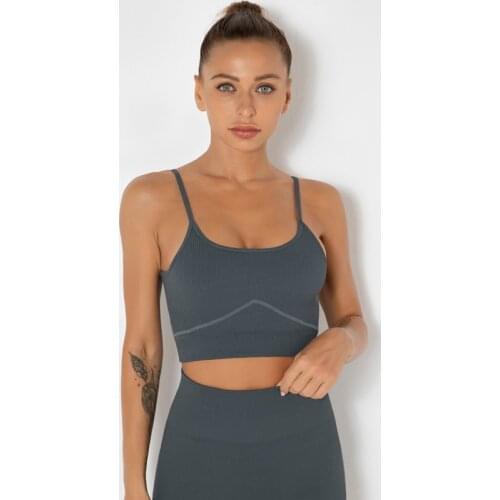 Sexy Women Bras Seamless Crop Tops Padded Gathered Underwear Beauty Back Bras Breathable Sports Underwear Fitness Running Bras