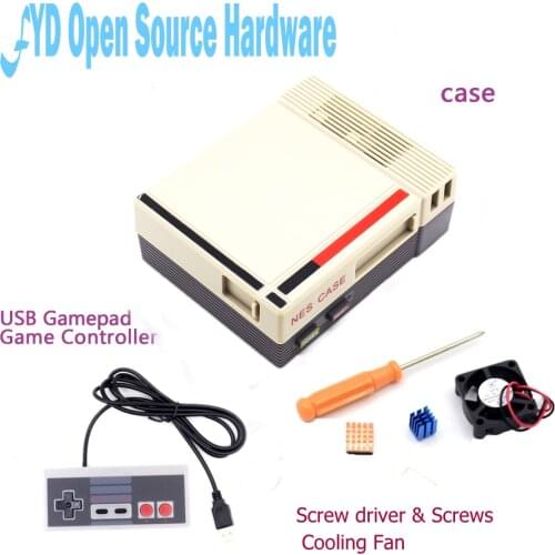 Mini NES Case Retroflag Kit with Fan + Optional SNES / Turbo / 2.4G Wireless Game Controllers for Raspberry Pi 3/2/B