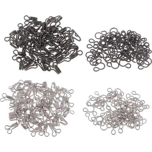 Fityle 100 Sets Iron Hook and Eye Sewing Fasteners for Skirt Collar Bra Dress Sew On DIY Accessory