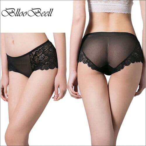 BllooBeell Womens Underwear Sexy Lace Panties for Women Hollow Out Briefs Mid Rise Female Lingerie Underpants Big Size XXL/XXXL