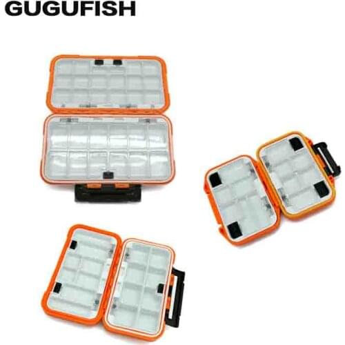 GUGUFISH High Quality Plastic Fishing Tackle Box 30 Compartments Lure Fishing Box Double Layer Fishing Box Fishing Accessories