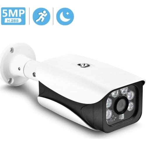 BESDER H.265 Surveillance IP Camera 15FPS 5MP/3MP/2MP Waterproof Outdoor CCTV Camera With 6PCS ARRAY IR LED ONVIF Email Alert