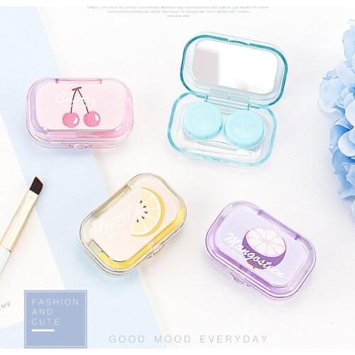 2Pcs Cute Fruit Design Contact-Lens Case Storage Box Container Eye Care Holder