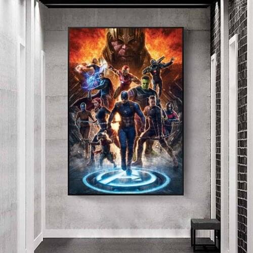 Marvel Movie The Avengers Iron Man Captain America Assemble Pictures Wall Art Posters and Prints Room Decor Canvas Painting
