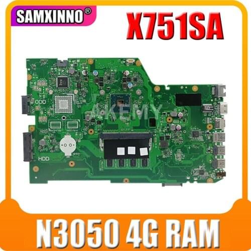 Laptop motherboard For ASUS X751SA REV.2.0 Mainboard Core SR2KN Celeron N3050 4G RAM DDR3