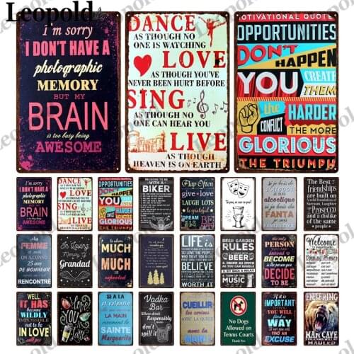 Metal Plaque Family Rules Wall Stickers Famous Sayings Tin Label Kitchen Letters Metal Poster Wall Art Home Restaurant Decor