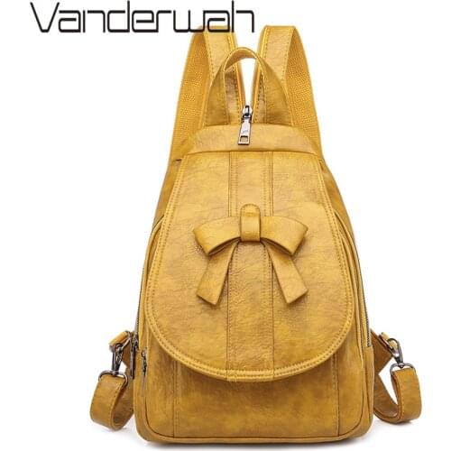 Sac a Dos Fashion Bow Women Backpack Female Leather Shoulder Bag Travel Bagpack Mochilas School Bags For Girls Backpack Preppy
