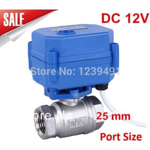Motorized Ball Valve 1" DN25 DC12V ,Stainless Steel 304 Electric Ball Valve ,CR04 Wire