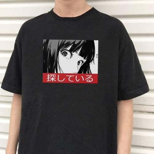 Cartoon Girls Gasai Yuno Enma Ai T Shirt Men Harajuku Mens Sad Japanese Anime Aesthetic T-shirts Streetwear Cute Comic Tee Tops