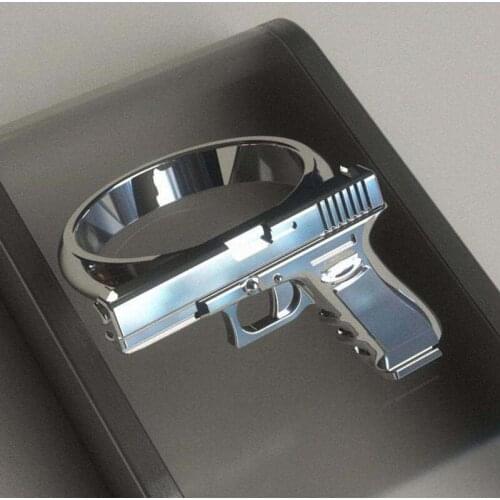 Man Hip-hop Imitation Gun Pistol Ring Vintage Silver Color Motorcycle Punk Ring Boho Mechanical Cowboy Cool Charm Jewelry Gift
