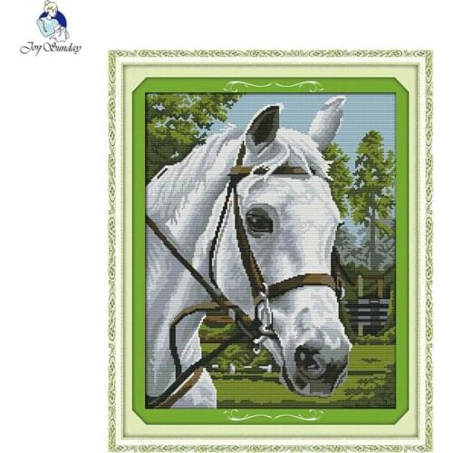 Joy sunday white horse Pattern DIY Handmade Needlework DMC 14ct 11ct Cross stitch kit and Precise Printed Embroidery Set