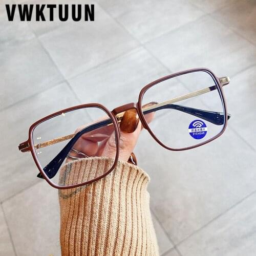 VWKTUUN Blue Light Blocking Glasses TR90 Frame Eyeglasses Women Optical Glasses Frames Mens Anti Blue Light Big Myopia Glasses