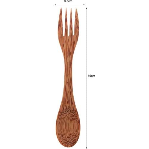 Organic Coconut Palm Wood Fork Natural Bamboo Wooden Coconut Fork Spoon Chopsticks for Coconut shell bowl Coconut Cutlery