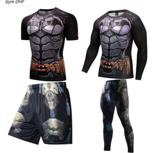 Jiu Jitsu Mens Boxing Jerseys BJJ MMA Rashguard Compression T Shirts Men KickBoxing Muay Thai Sets Running Shirts Leggings Suits