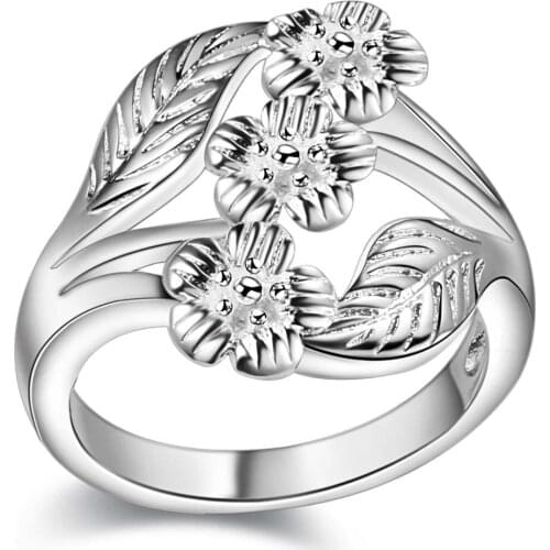 Carved high quality leaf Hot silver plated Ring ,fashion jewelry Ring , /NETWYRUA MLHRETYH