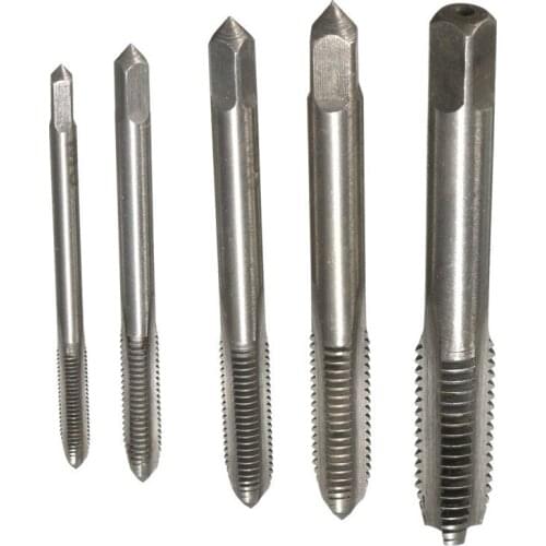 Newest 5PCS/Set HSS Hand Tap M3 M4 M5 M6 M8 Tap & Die Machine Spiral Point Straight Fluted Screw Thread Metric Plug Hand Tools