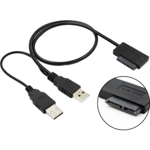 Usb2.0 To 6+7 13Pin Slimline Slim Sata Cable With External Usb2.0 Power Supply For Laptop Cd-Rom Dvd-Rom Odd Adapter Converter