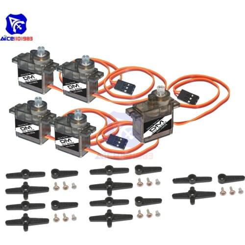 Diymore 5 Sets/Lot High Speed 9G Metal Gear Servo for 3D Printer Robot RC Helicopter Boat Car Electric Toy MG90S