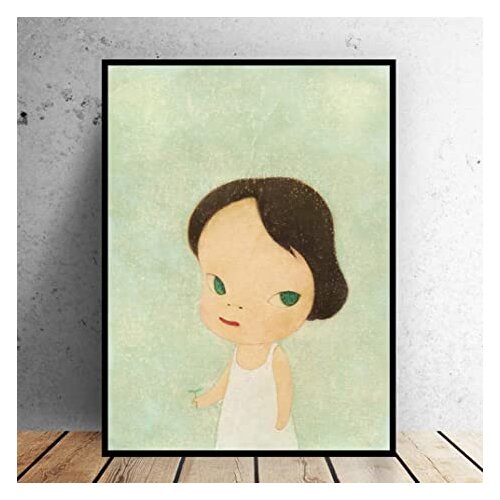 Janpanese Painter Nara Yoshitomo Cartoon Oil Painting Hand Made On Canvas Graffiti Art Oil Painting For Kids Wall Decoration