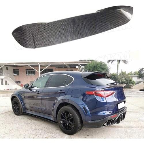 Rear Roof Spoiler For Alfa Romeo Stelvio Spoiler 2017 2018 2019 Carbon Fiber/FRP Back Window Wings Tail Cover Car Styling