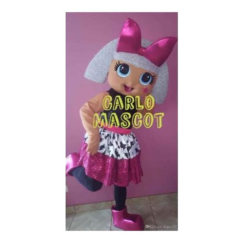 Hot sale Adult lovely Pink Girl Doll mascot fancy dress costumes cartoon party costumes adult size