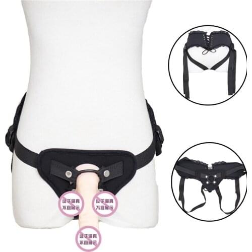 Female Belt Wearable Strap on Pants,O-Ring Underwear Accessory Lesbian Sex Toy,Lace Strapon Dildo Harness Corset-back For Women