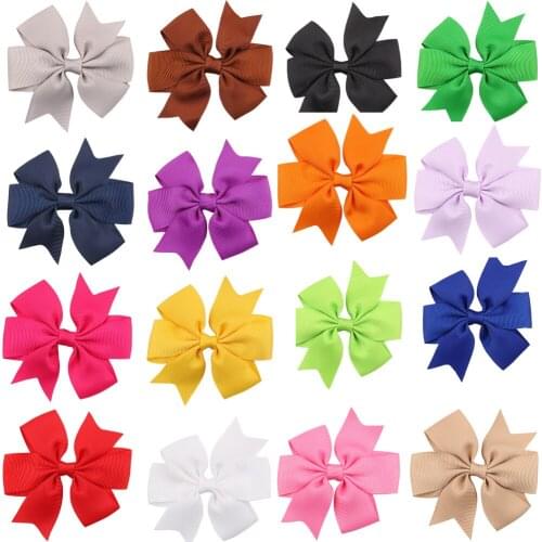10pcs 10 Colors Baby Candy Colorful Ribbon Bow Cute Girls Hairpins Children Hair Clip Hair Accessories Headwear