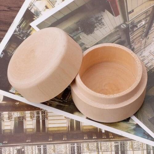 100pcs Small Round Wooden Gift Box Wooden Storage Box Ring Box Vintage Jewelry Case Wedding Accessories de3443