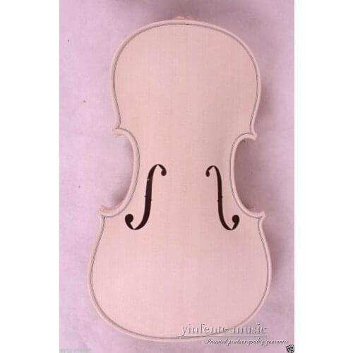 1x White violin unfinished violin Flame maple wood 4/4 High quality New #2037