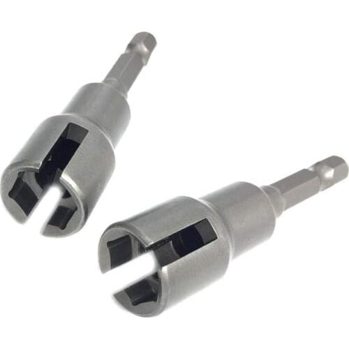 2Pcs Power Wing Nut Driver Set,Slot Wing Nuts Drill Bit Socket Wrenches Tools Set,1/4inch Hex Shank Drills Bits for Panel Nuts S