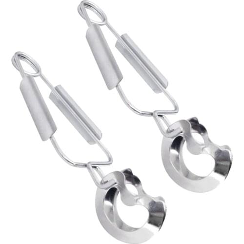 2pcs Stainless Steel Snail Tongs Spring Seafood Tong Food Serving Clamp Kitchen Utensil for Restaurant Hotel
