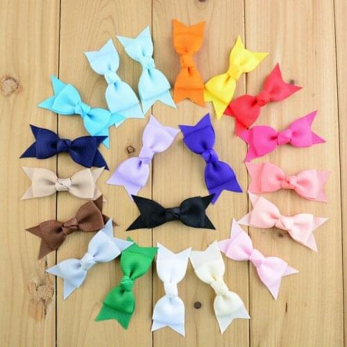 20 pcs/lot , Double layered Satin ribbon hair bow 20 colors