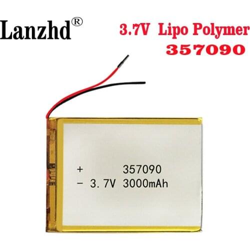 3.7V 3000mah polymer lithium ion battery Li-ion battery for tablet pc MP3 MP4 Electric Toy 357095 replace 357090 Batteries