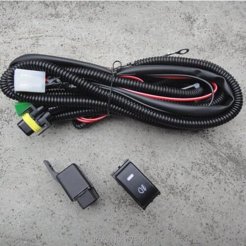 5 Set Fog Light Wiring Harness Socket Wire LED indicators Switch & Relay H11 For Ford Ranger For Suzuki Swift For Nissan Murano