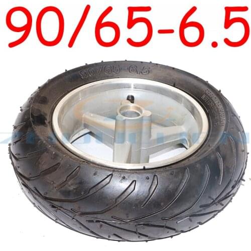 90/65-6.5 front wheel hub with tubeless vacuum tires, used for pocket bicycles 47cc 49cc 2-stroke scooter