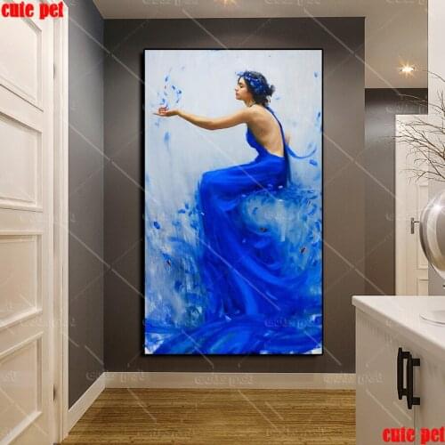Large Size 5D Diy Diamond Painting Oil painting art woman Diamond Embroidery Sale Full Square Round Drill Diamond Mosaic Decor